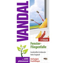 Vandal Fenster Fliegenfalle, 3 Stück, insektizidfrei und dekorativ