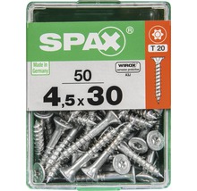 Spax Universalschraube Senkkopf Stahl gehärtet T 20, Holz-Teilgewinde 4,5x30 mm, 50 Stück