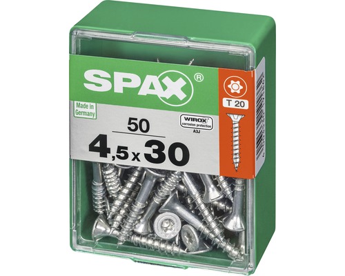 Spax Schrauben im Karton, 4,5 x 30 Millimeter, 50 Stück