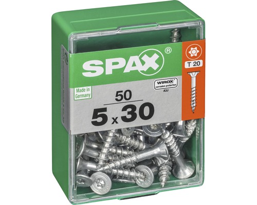 Schrauben 5 x 30 Millimeter in grüner Spax Verpackung