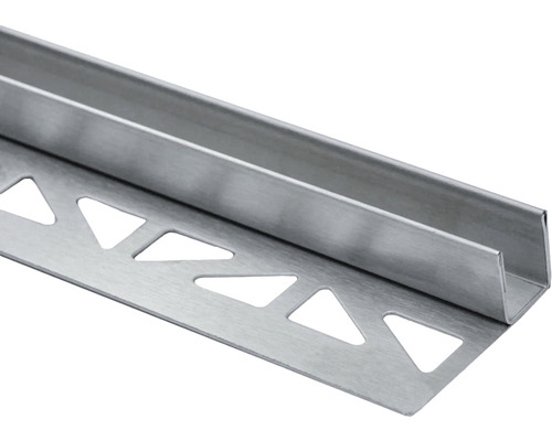 Abschlussprofil Dural Gefällekeil 19x98 cm edelstahl Fliesenschiene aus Metall mit Dreieckslöchern
