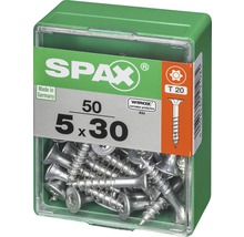 Spax Universalschraube Senkkopf Stahl gehärtet T 20, Holz-Teilgewinde 5x30 mm, 50 Stück