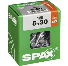Spax Universalschraube Senkkopf Stahl gehärtet T 20, Holz-Teilgewinde 5x30 mm, 125 Stück