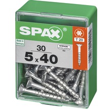 Spax Universalschraube Senkkopf Stahl gehärtet T 20, Holz-Teilgewinde 5x40 mm, 30 Stück