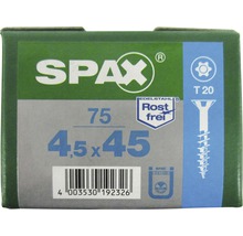 Spax Universalschraube, Edelstahl A2, Senkkopf T 20, Holz-Teilgewinde, 4,5x45 mm, 75 Stück-thumb-0