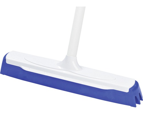 Blauer Gummischieber mit weißem Griff