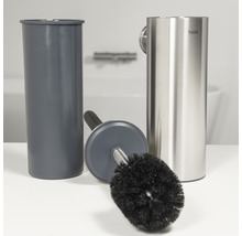 Toilettenbürstengarnitur mit Behälter aus Edelstahl und Kunststoff