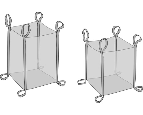 Zwei Big Bags aus Gewebe mit Schlaufen