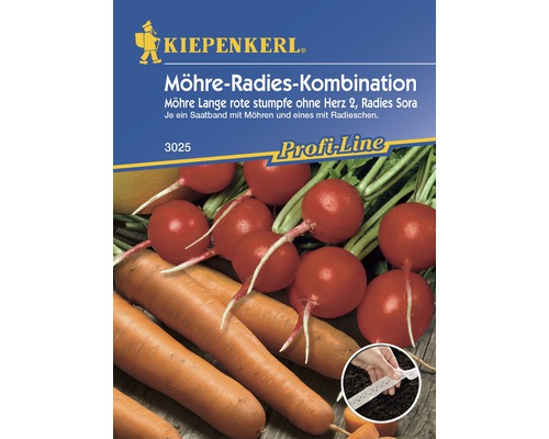 Gemüsesamen Kiepenkerl 'Möhre-Radieschen-Kombination' Saatband