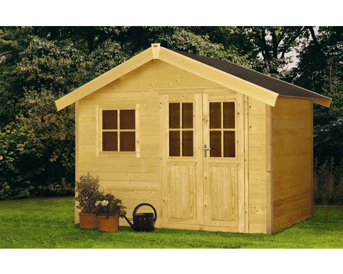 Gartenhaus Konsta Planei inkl. Fenster Fußboden Unterkonstruktion 300 x 200 cm Holzgartenhaus mit Fenster und Doppeltür