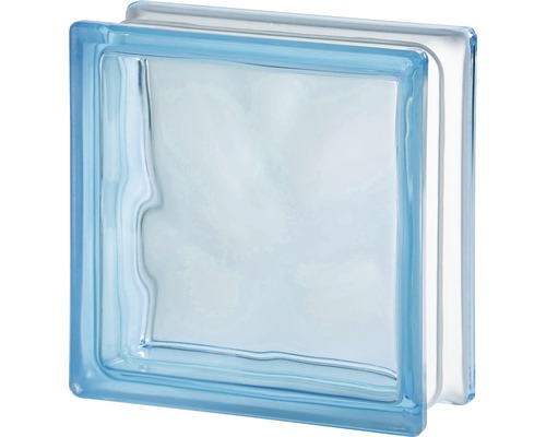 Glasbaustein Wolke azur 19 cm x 19 cm x 8 cm Glasbaustein