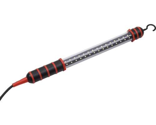 LED Werkstattleuchte 30 LED´s 3,5W 350 lm LxØ 460x30 mm schwarz-orange 5 m Zuleitung LED Handleuchte mit Haken zum Aufhängen