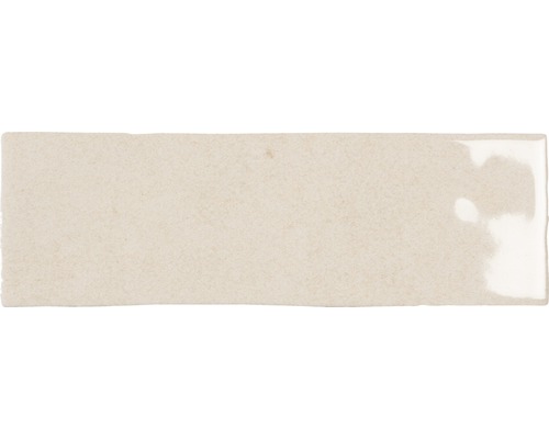 Steingut Wandfliese Nolita 6,5x20 cm beige glänzend