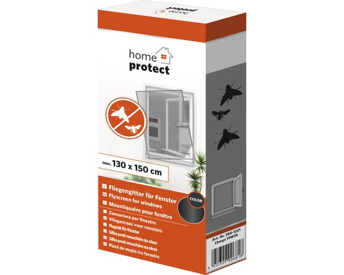 Verpackung eines Fliegengitters für Fenster mit den Maßen 130 mal 150 Zentimeter