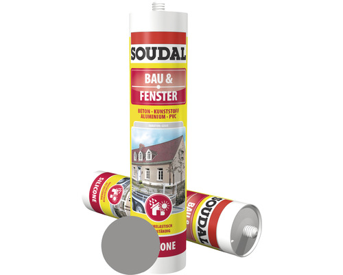 Soudal 1K Bau & Fenstersilikon grau 300 ml