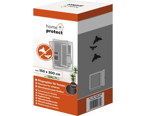 Verpackung eines Fliegengitters für Fenster, maximale Größe 150 mal 300 Zentimeter