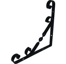 Schwarze, dekorative Regalstütze aus Metall