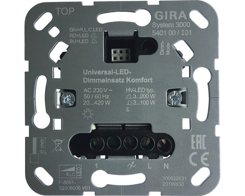 Dimmer Universal-LED-Tastdimmeinsatz Gira, schwarz