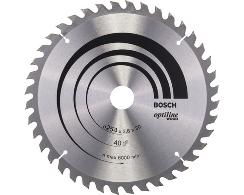 Kreissägeblatt Bosch Optiline Wood 254x30x2,8 mm, Z40