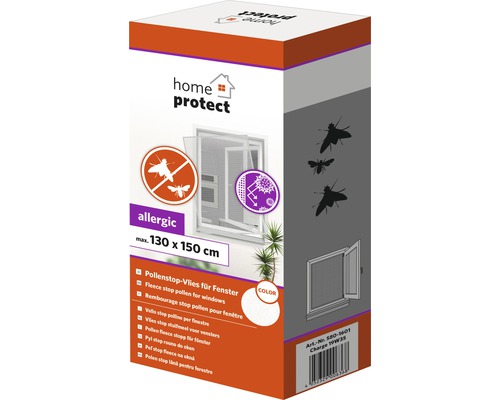 Verpackung einer Pollenschutz-Vlies für Fenster, maximale Größe 130 mal 150 Zentimeter