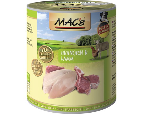 Hundefutter nass MAC's Sensitiv Lamm und Geflügel 800 g