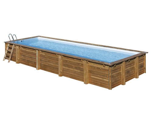 Aufstellpool Holzpool-Set Gre rechteckig 1011x418x146 cm inkl. Sandfilteranlage, Skimmer, Leiter, Filtersand & Bodenschutzvlies Holz