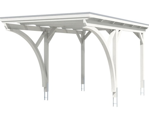 Weißer Carport aus Holz