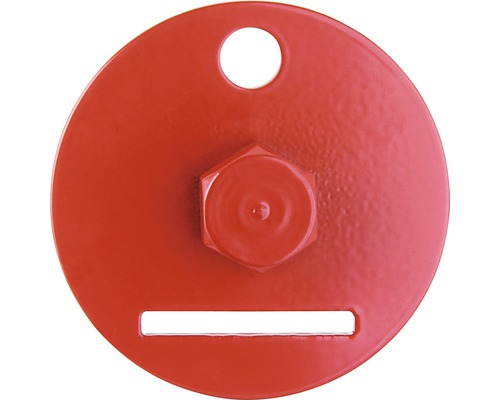 Runde Metallscheibe mit Loch und Schlitz