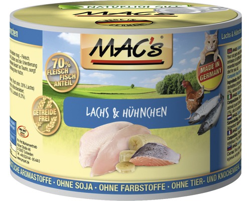 Katzenfutter nass MAC's Seelachs und Reis 200 g
