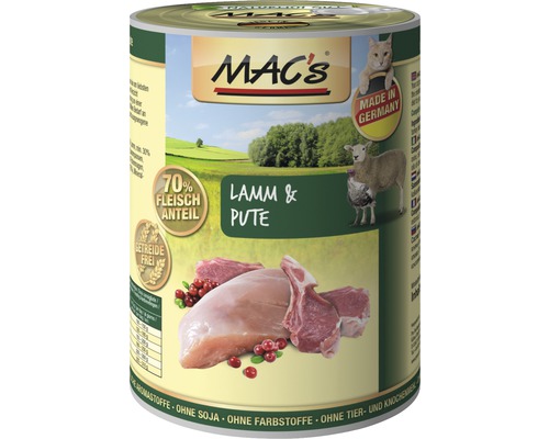 Katzenfutter nass MAC's Lamm und Reis 400 g