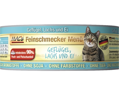 Katzenfutter nass MAC's Geflügel und Lachs 100 g