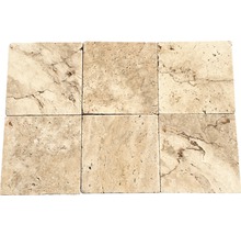 FLAIRSTONE Travertin Terrassenplatte Assos 20,3 x 20,3 x 3 cm-thumb-1 FLAIRSTONE Travertin Terrassenplatte Assos 20,3 x 20,3 x 3 cm-thumb-1