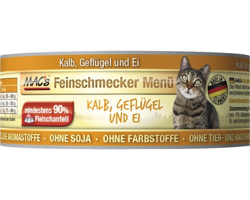 Katzenfutter nass MAC's Kalb und Geflügel 100 g