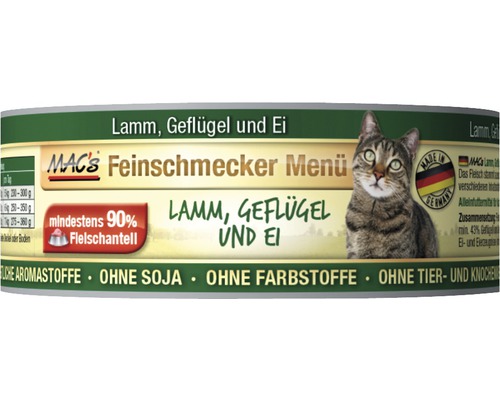 Katzenfutter nass MAC's Lamm und Geflügel 100 g