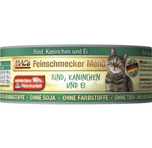 Mac''s Feinschmecker Menü Katzenfutter mit Rind, Kaninchen und Ei in Dose