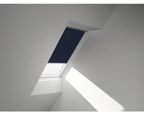 VELUX Verdunkelungsrollo uni dunkelblau manuell Rahmen aluminium DKL 204 1100S