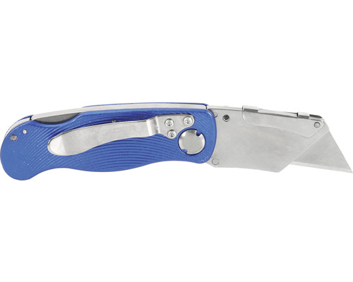 Cuttermesser mit blauer Griffschale und Trapezklinge