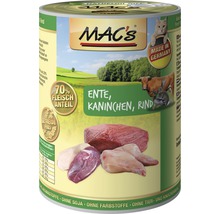 Katzenfutter nass MAC´s CAT Super food mit Ente, Kaninchen, Rind 400 g getreidefrei
