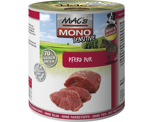 Hundefutter nass MAC's Sensitive Pferd Pur 800 g-0