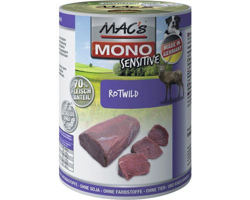 Hundefutter nass MAC's Sensitive Hirsch und Wild 400 g