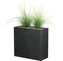 Rechteckiger Pflanzkübel mit Gräsern