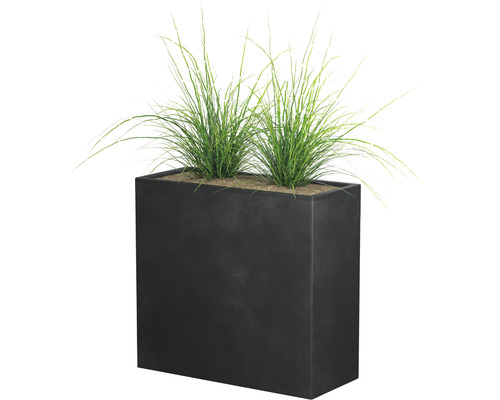 Rechteckiger Pflanzkübel mit Gräsern