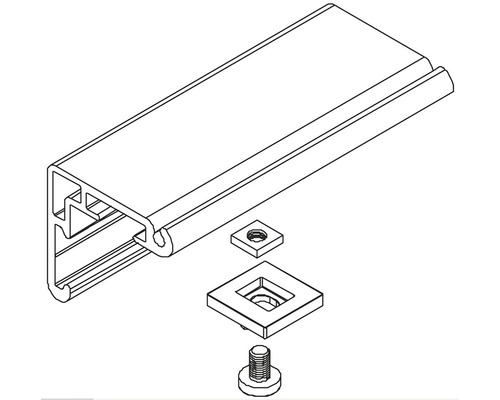 Profilschiene mit Zubehör für die Montage