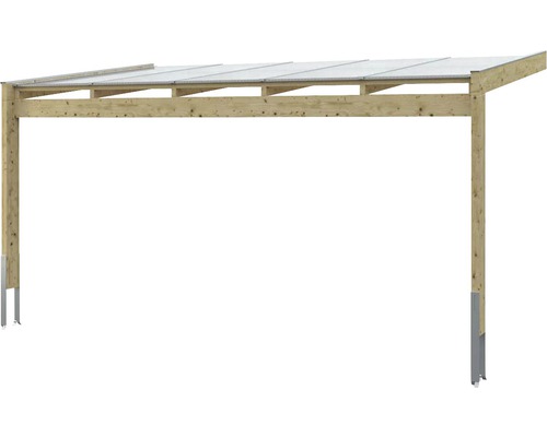 Holzcarport mit durchsichtigem Dach