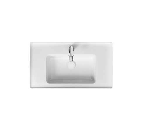 Aufsicht eines Waschbeckens mit Armatur