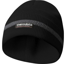 Schwarze Strickmütze mit Thinsulate-Logo für Wärmeisolierung