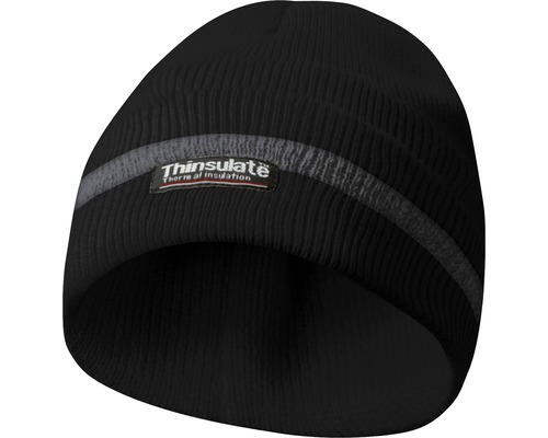 Schwarze Strickmütze mit Thinsulate-Logo für Wärmeisolierung