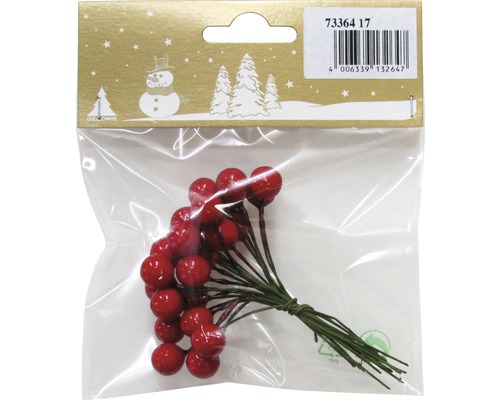 Weihnachtsdekoration Beeren 24 Stk rot-grün