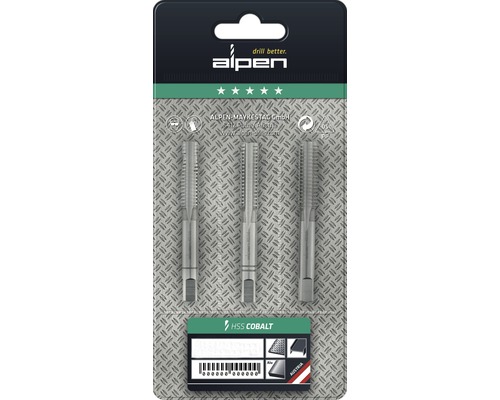 Alpen HSS Cobalt Gewindebohrer Set im Paket