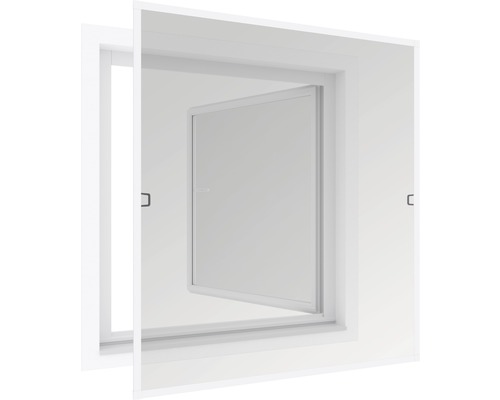 Insektenschutz Windhager PLUS Flat Rahmenfenster weiss 100x120 cm Revisionsklappe zur Wandmontage